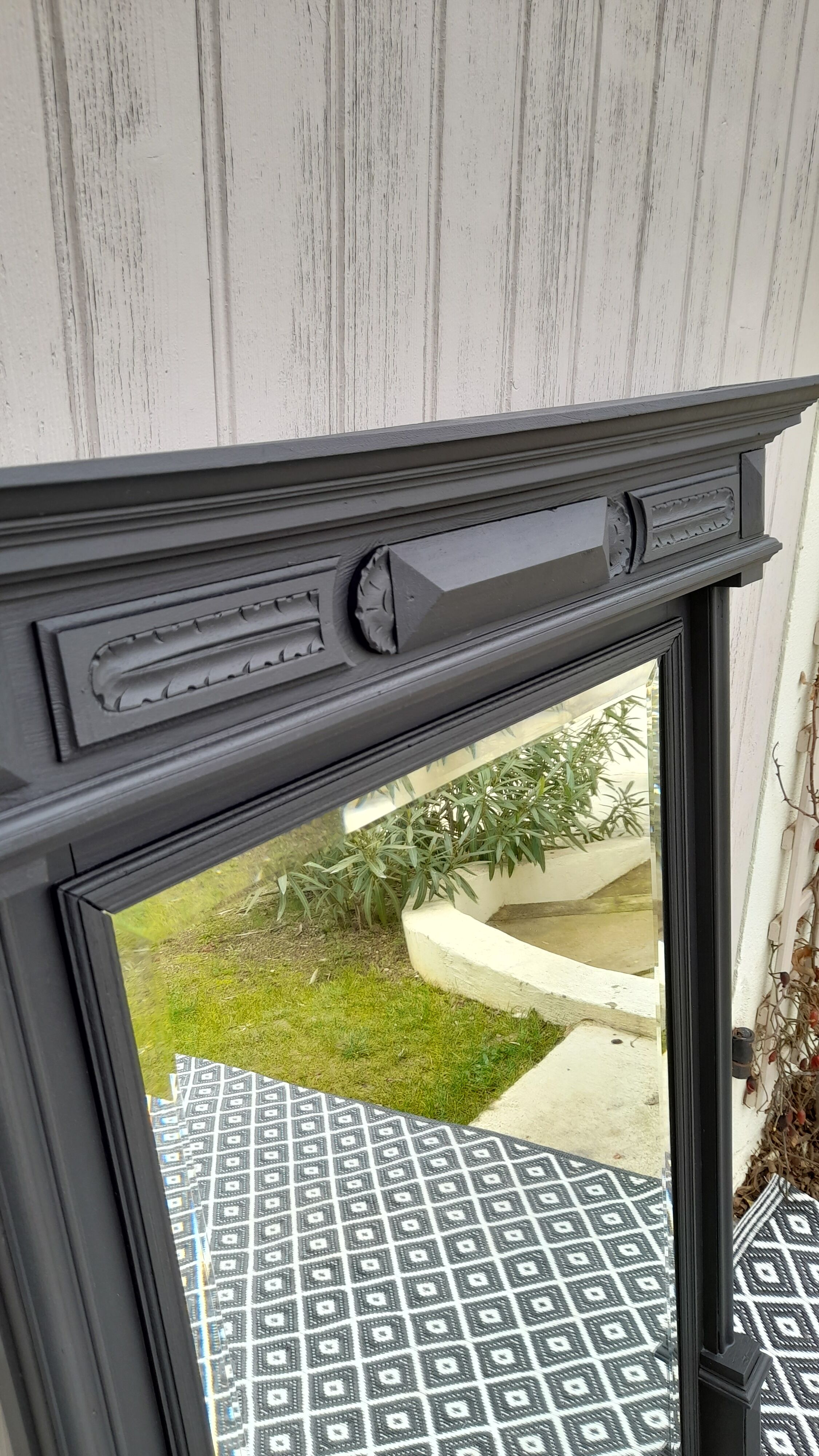 Beveled trumeau mirror