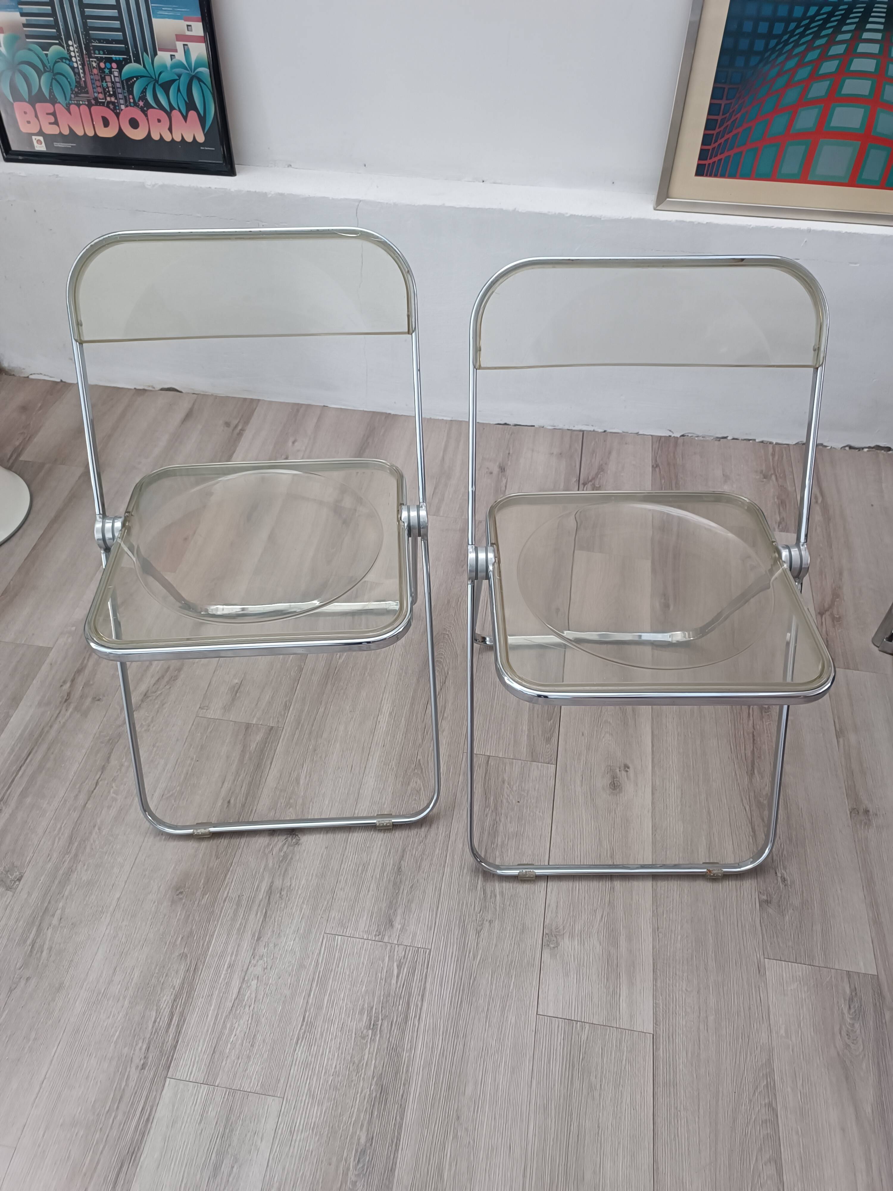 Plia chairs by Giancarlo Piretti for Anonima Castelli 1967 Original edition