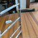 Chrome-plated brass magazine rack circa 1970