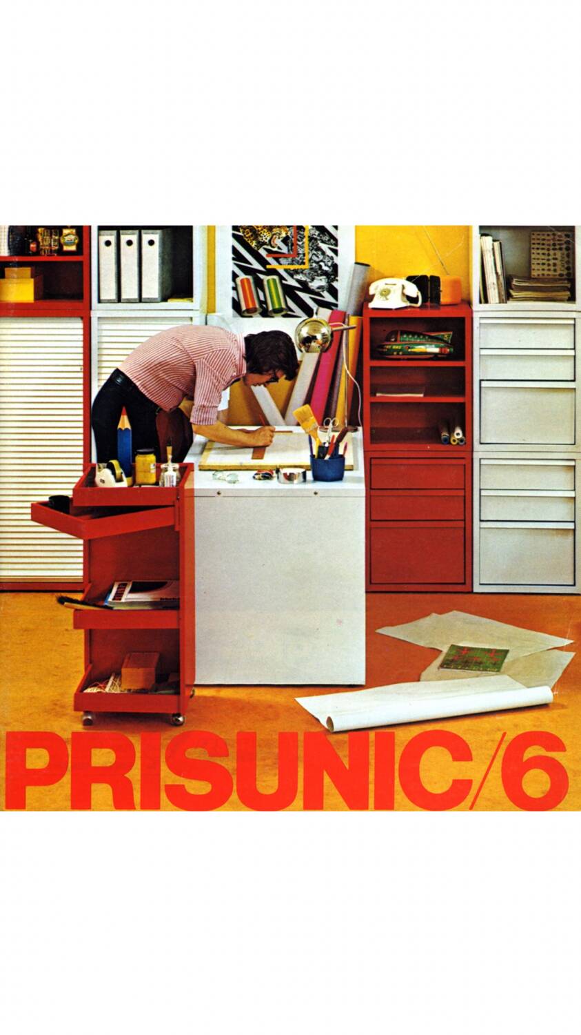 1970 metal trolley cart produced by Prisunic