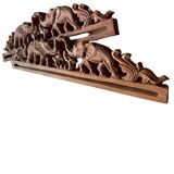Frontons sculptés en bois Bali avec des éléphants