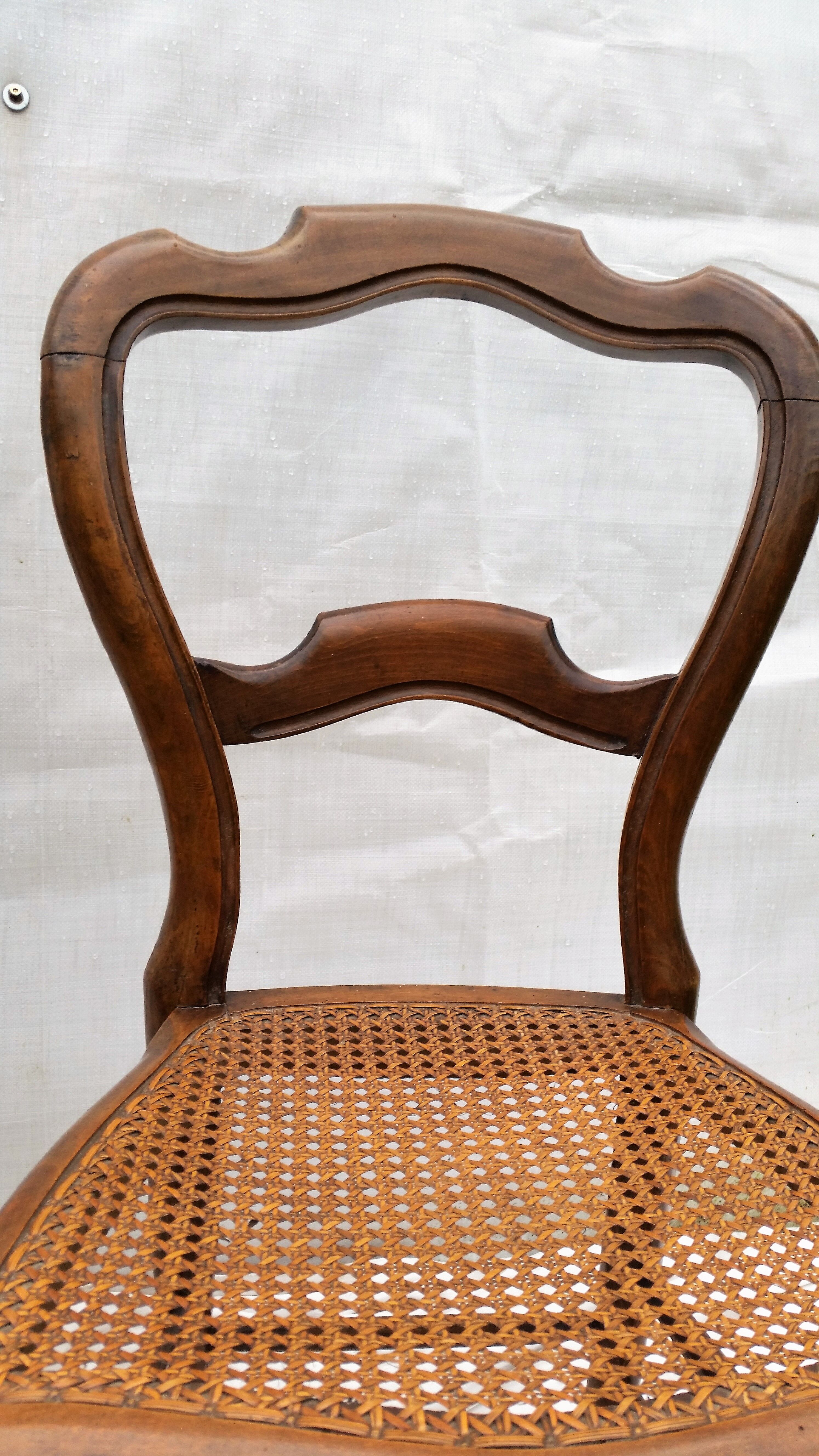 Pair of 2 old cane chairs