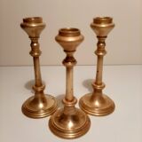 Set of gilded brass candle holders