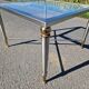 Vintage brushed steel and brass side table, 1970