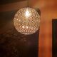 Ball pendant light in orange and enameled glass from the 70s