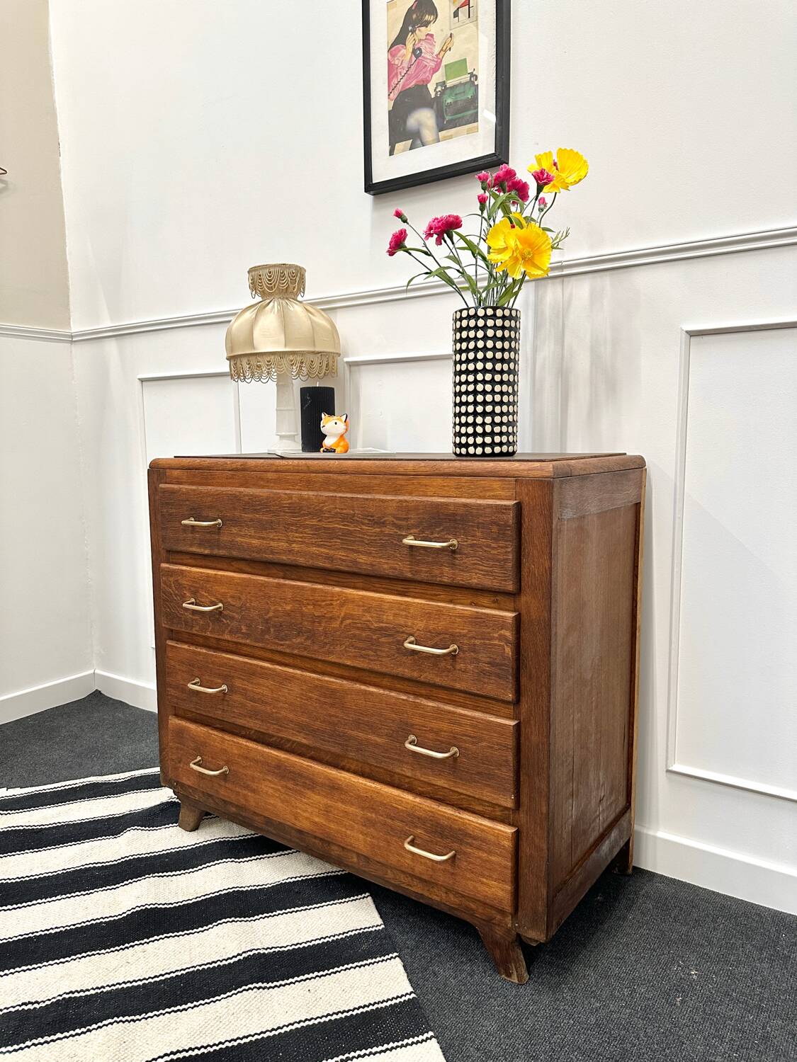 Commode pieds compas vintage