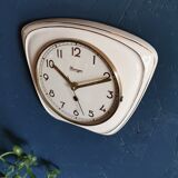 Vintage ceramic clock silent wall clock "Kieninger golden cream"
