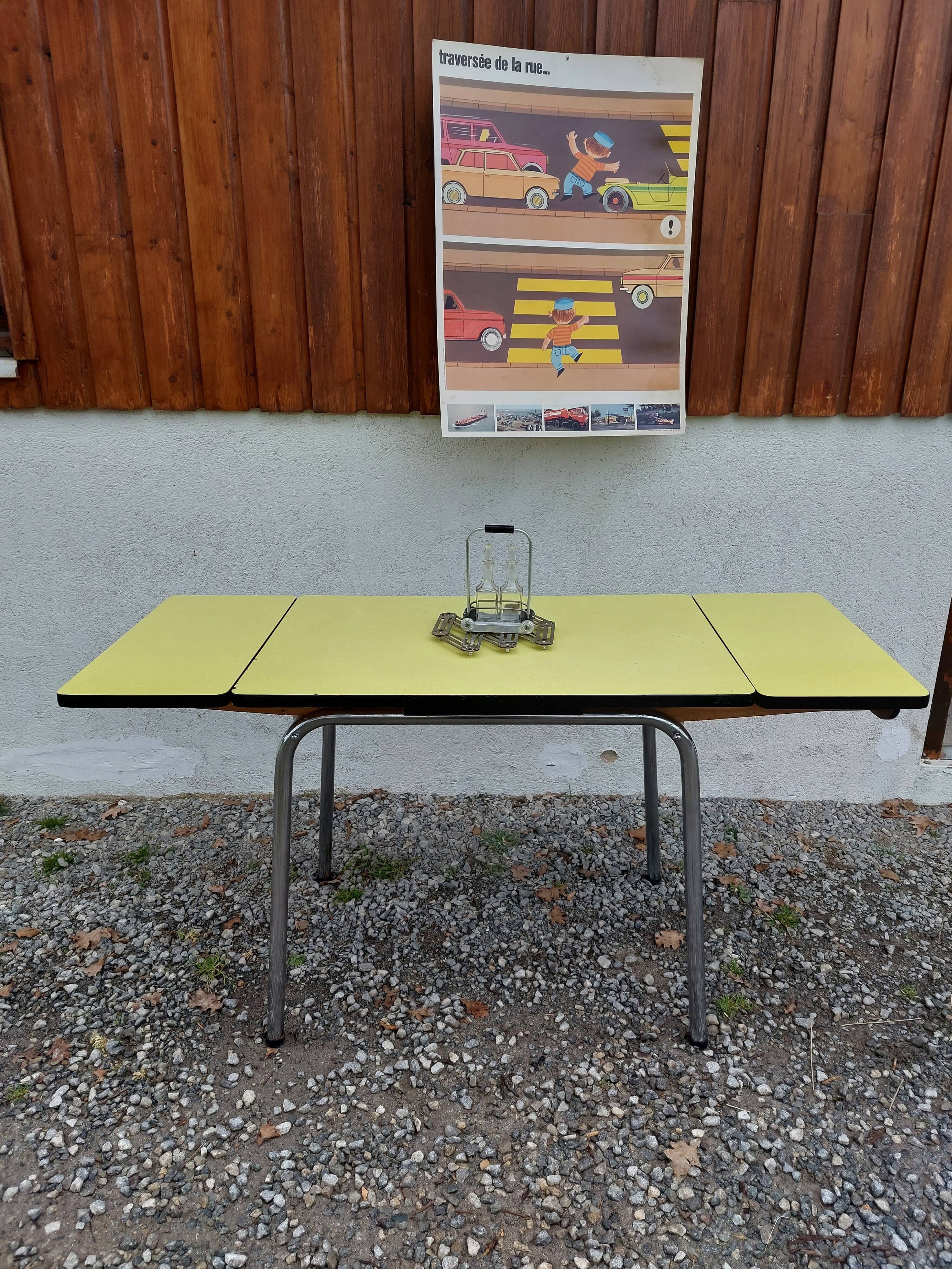 Yellow formica table