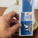Cut crystal ceiling light with a brass frame