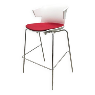 Offisit Cove White and Red High Stool