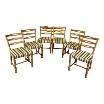 Set of 6 danish vintage oak dining chairs 1960s