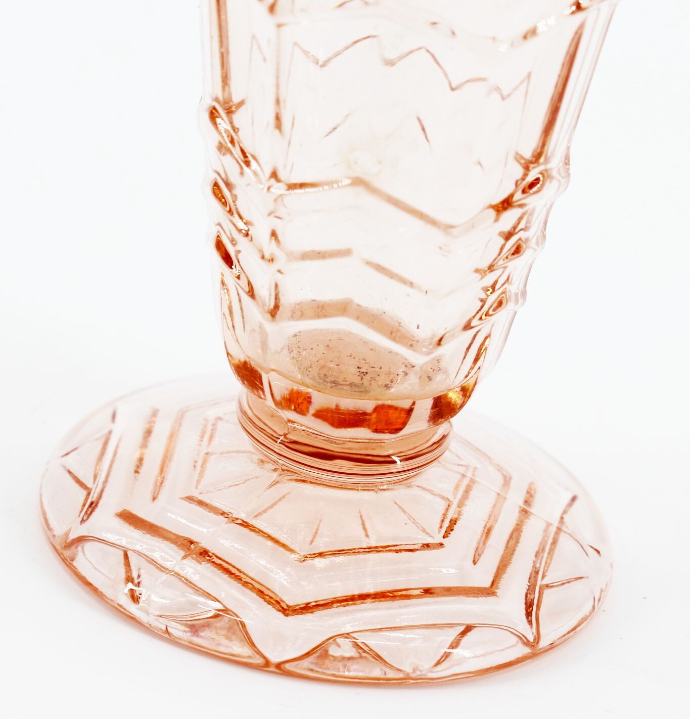Vase en verre rose vintage Selency