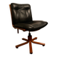 Vintage design office chair - Swivel lobby chair in black leather