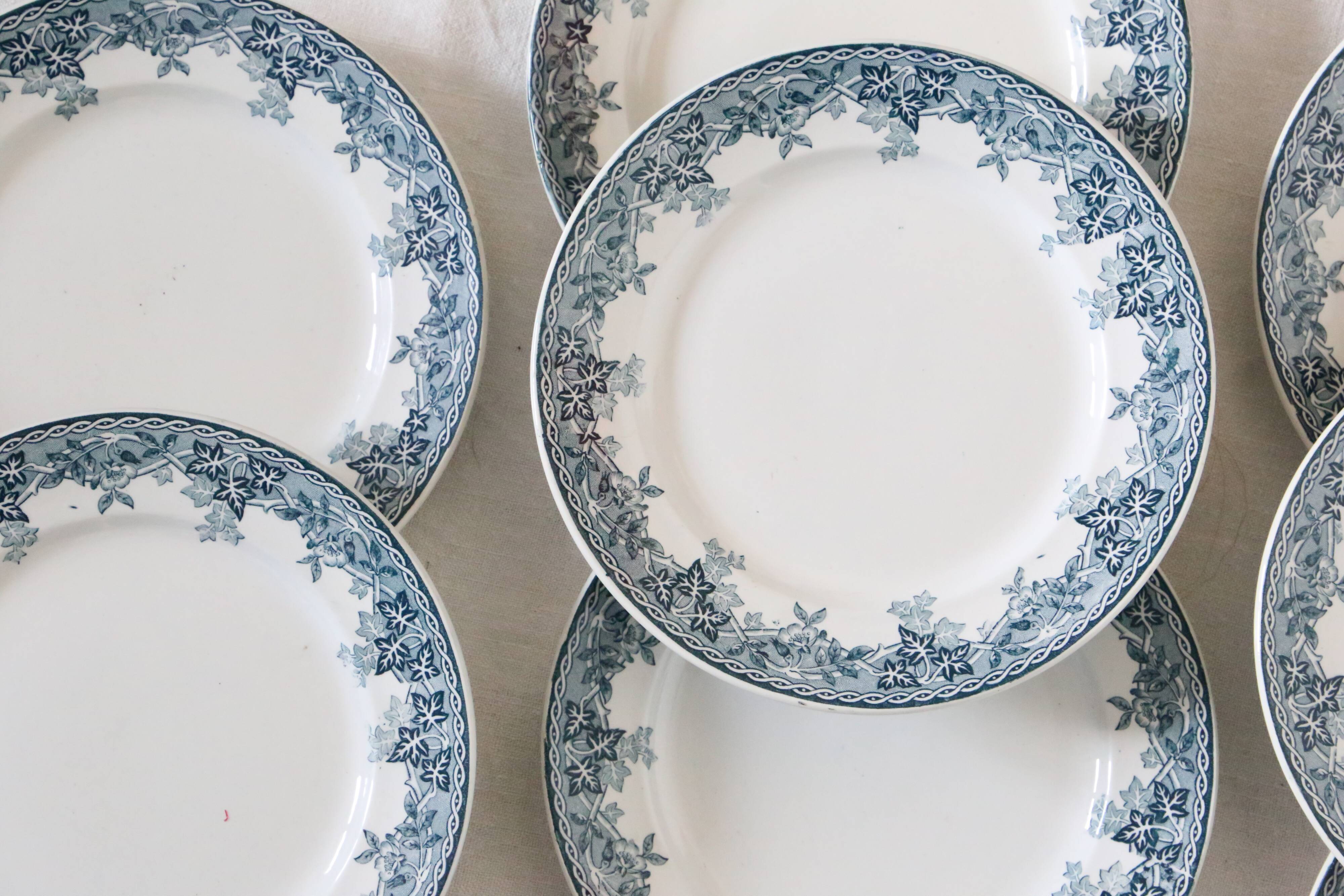Dessert plates x9, iron earth, Estival model by Saint Amand