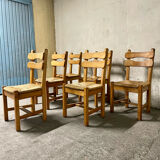 6 brutalist dining chairs