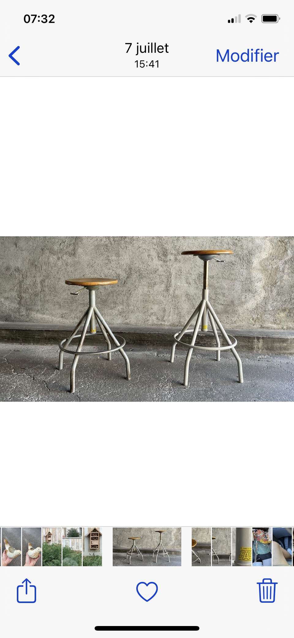 Pair of BAO workshop stools, 1950s