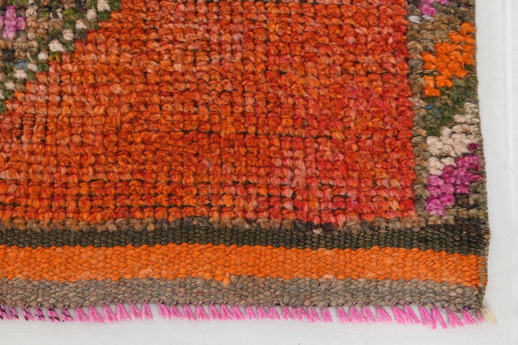 3X10 Peach Orange Turkish Runner Rug, 88x306Cm
