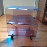 Michel Dumas 70's serving trolley/coffee table on wheels