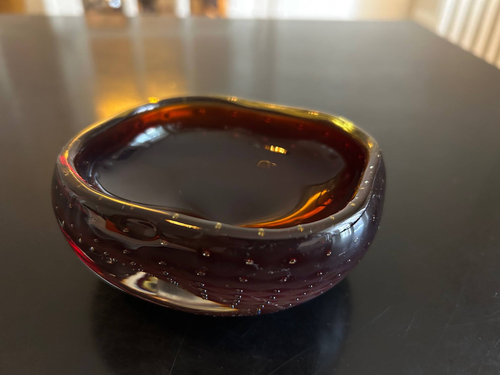 red and yellow Murano pocket vase