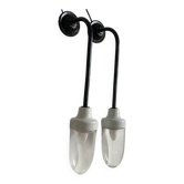 Pair of Art Deco wall lights in cast iron, glass and ceramic from the 1930s.