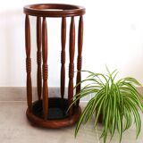 wooden umbrella stand, openwork wooden umbrella rest, wooden walking stick holder.