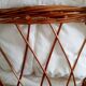 1970s rattan cradle/bassinet with hood and arch
