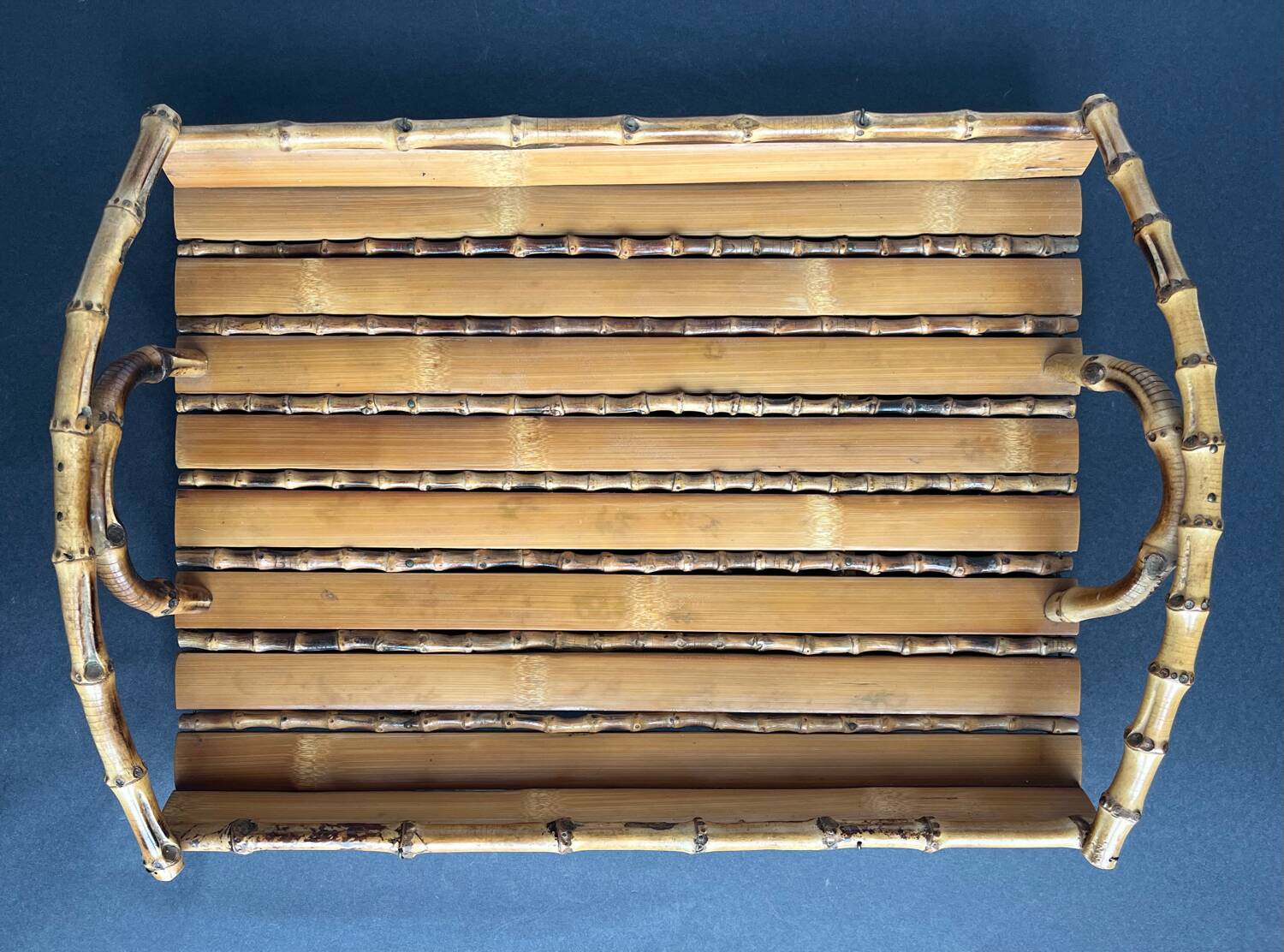 Vintage rattan tray