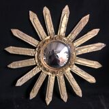 Witch bomb mirror 43 cm in convex gilded wood