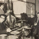 Jazz Band, images n/b des années 1940 sur de lourds panneaux de bois, 85 x 99 cm