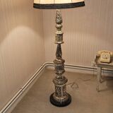 Old silver metal floor lamp