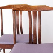 Pair of Vintage Swedish Chairs by LBG Group – 1970s Beech & Purple Fabric