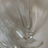 Set of 9 19th century champagne flutes with flat cut edges
