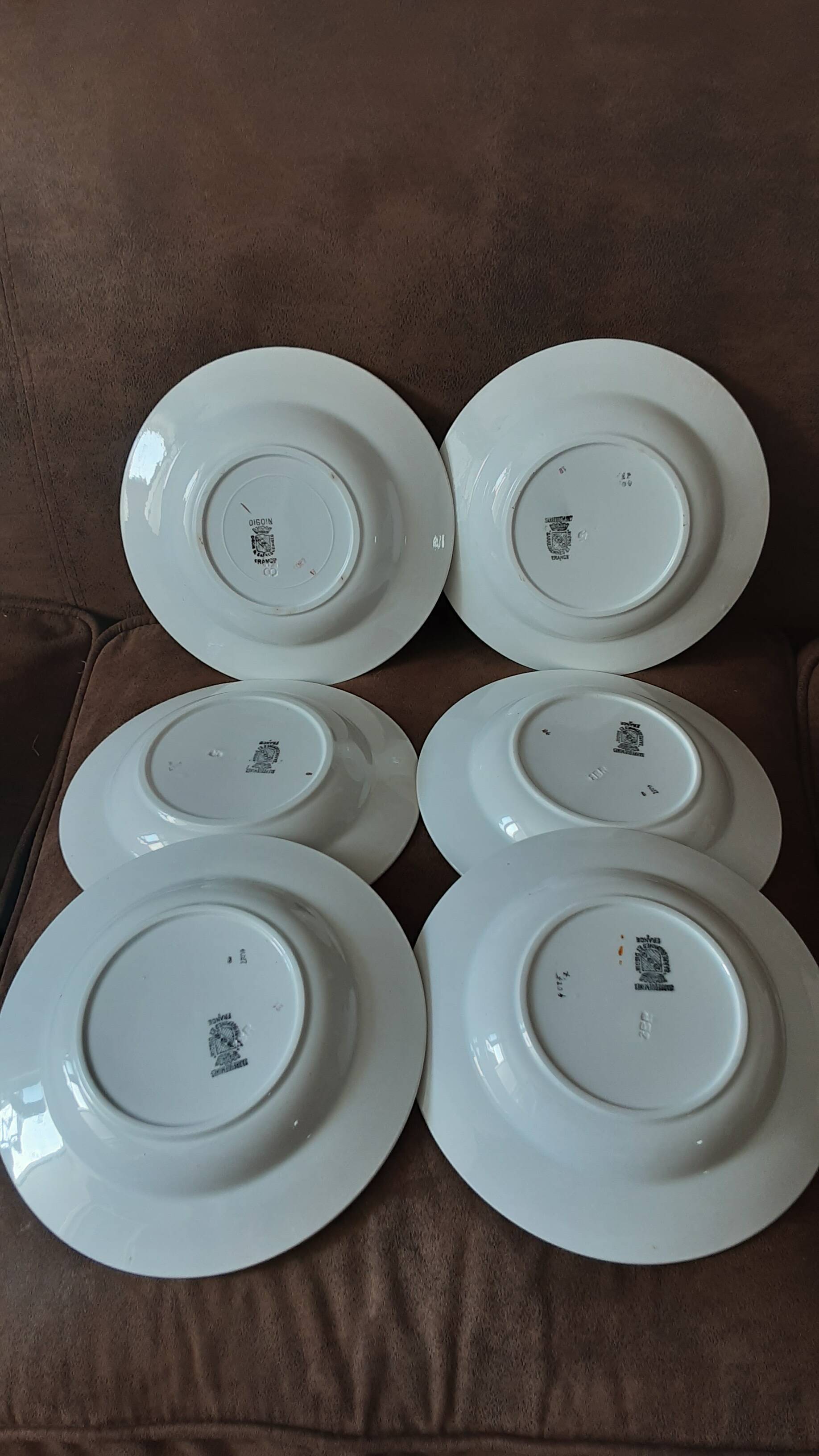 Lot  de 6 assiettes  creuses  Digoin sarreguemines
