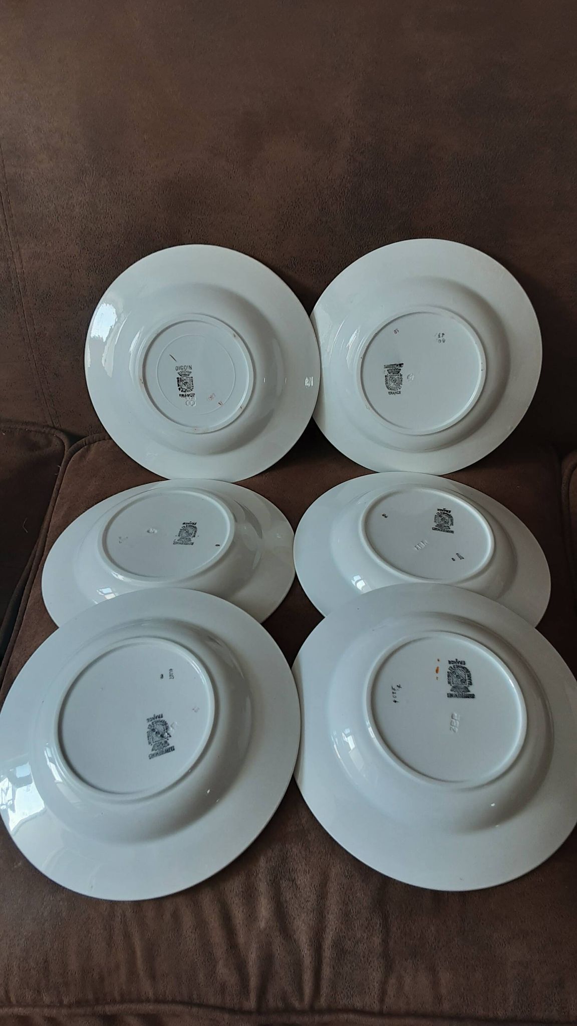 Set of 6 deep plates Digoin Sarreguemines