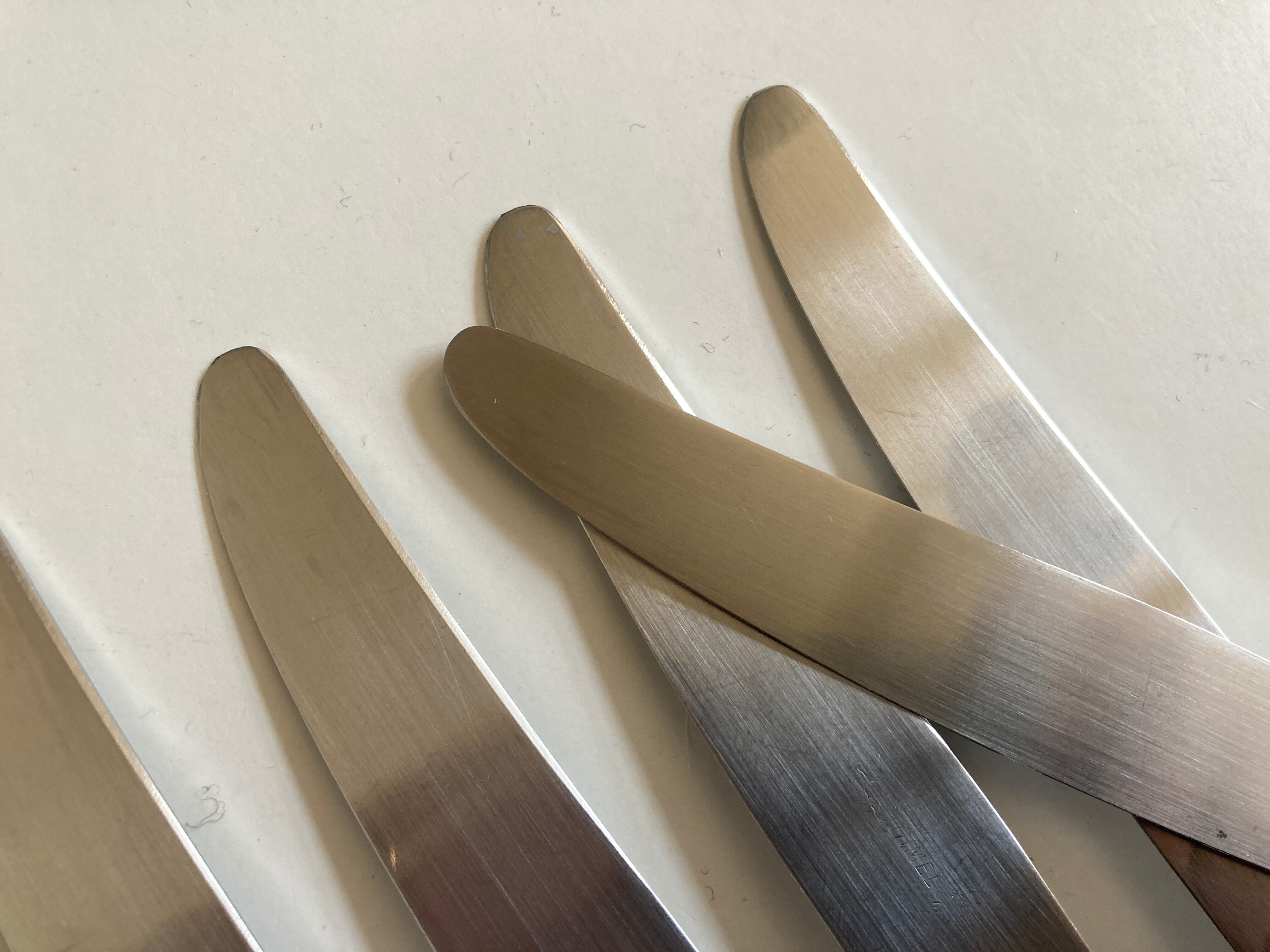 Set of 8 knives bamboo sleeves 1960