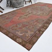5x11 Rug For Living Room Red Brown Turkish Vintage Rug 150x338Cm
