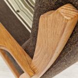 1970s, Danish design, oak wood armchair in furniture wool.