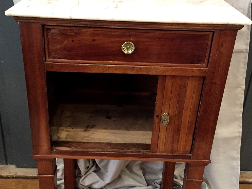 Bedside with wheels in walnut period Louis Philippe