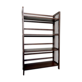Dark wood folding bookcase 4 shelves