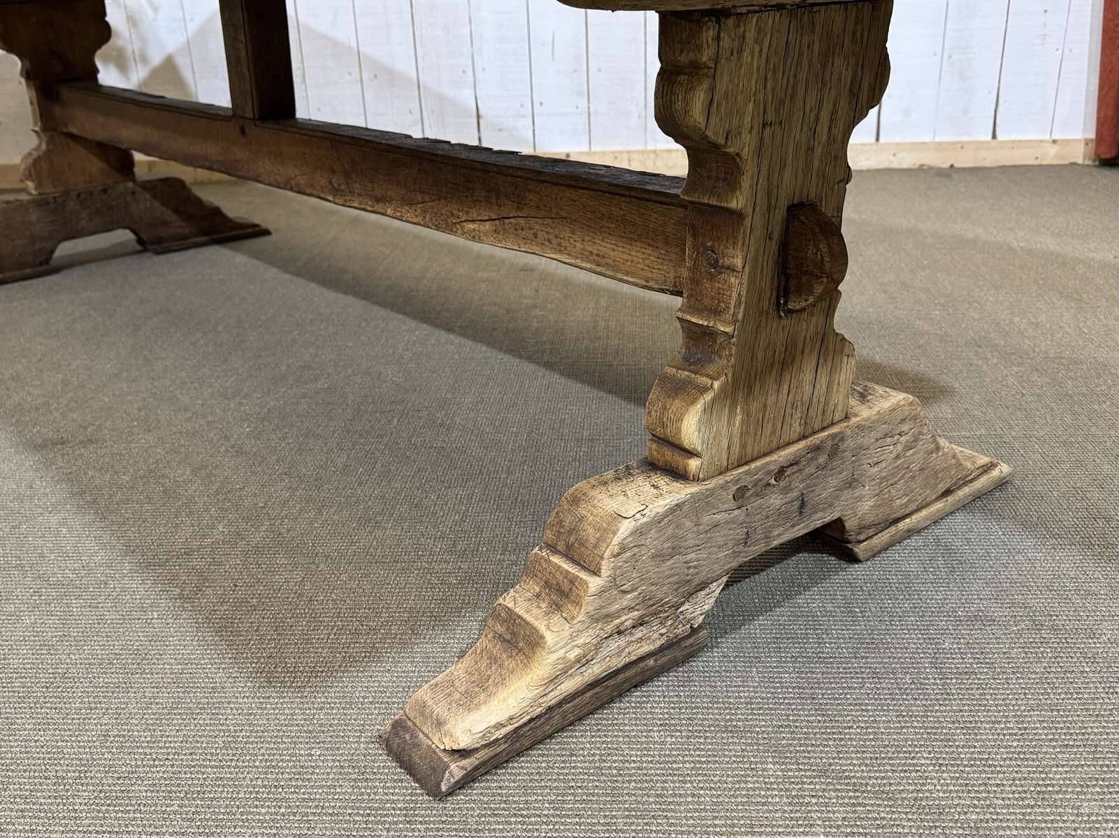 Table monastère en chêne brut XIXème