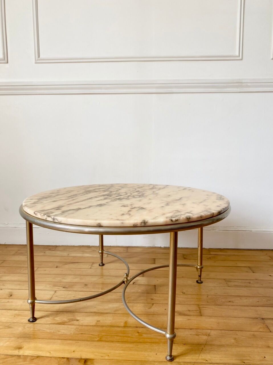 Marble and brass coffee table