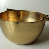 Solid brass planter with handle, vintage from the 1960s