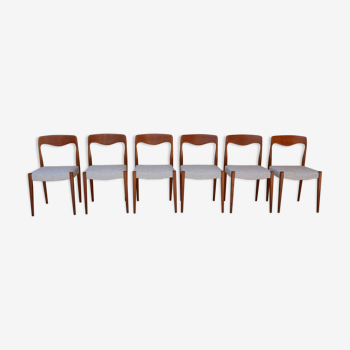 Set of 6 chairs Scandinavian teak by Niels Otto Møller