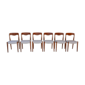 Set of 6 chairs Scandinavian teak by Niels Otto Møller