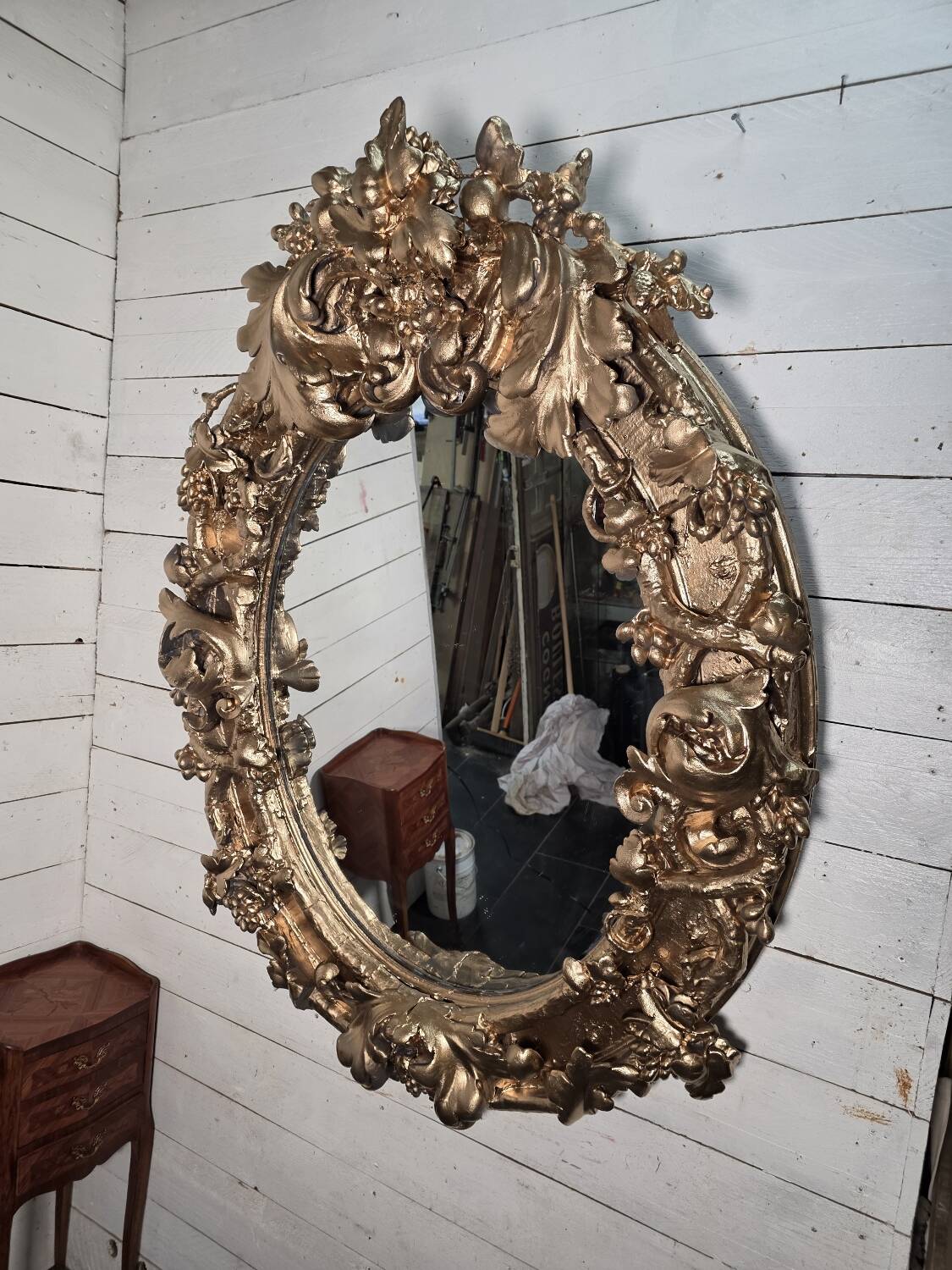 Louis XV rococo style gilded mirror, 130×100cm