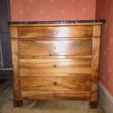 Wooden chest of drawers with marble top