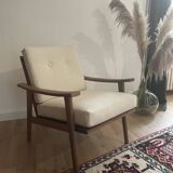 Scandinavian teak armchair, yearned 50/60, restored
