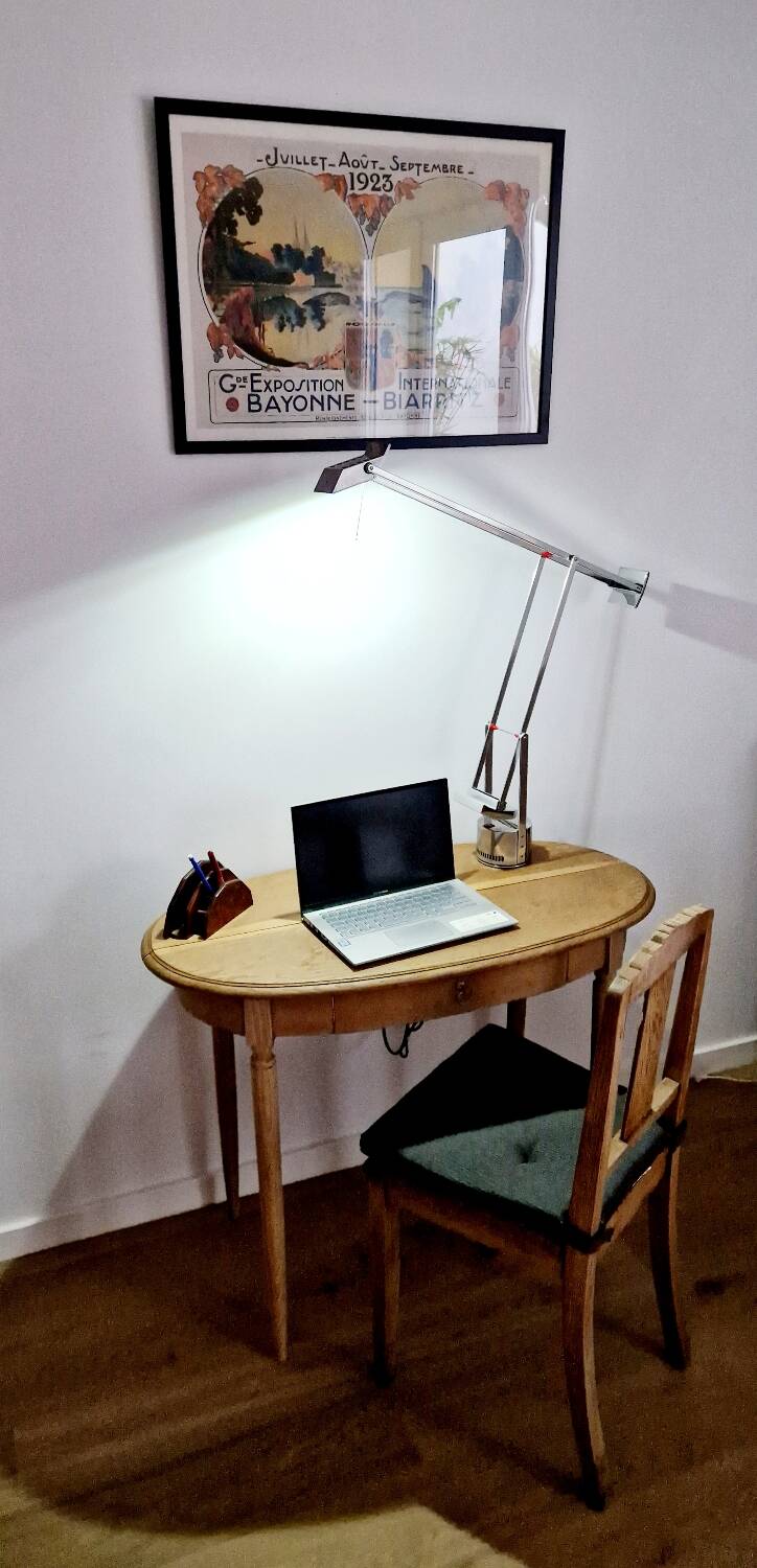 Louis XVI style oak desk console table