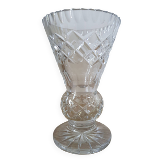 Chiseled crystal vase