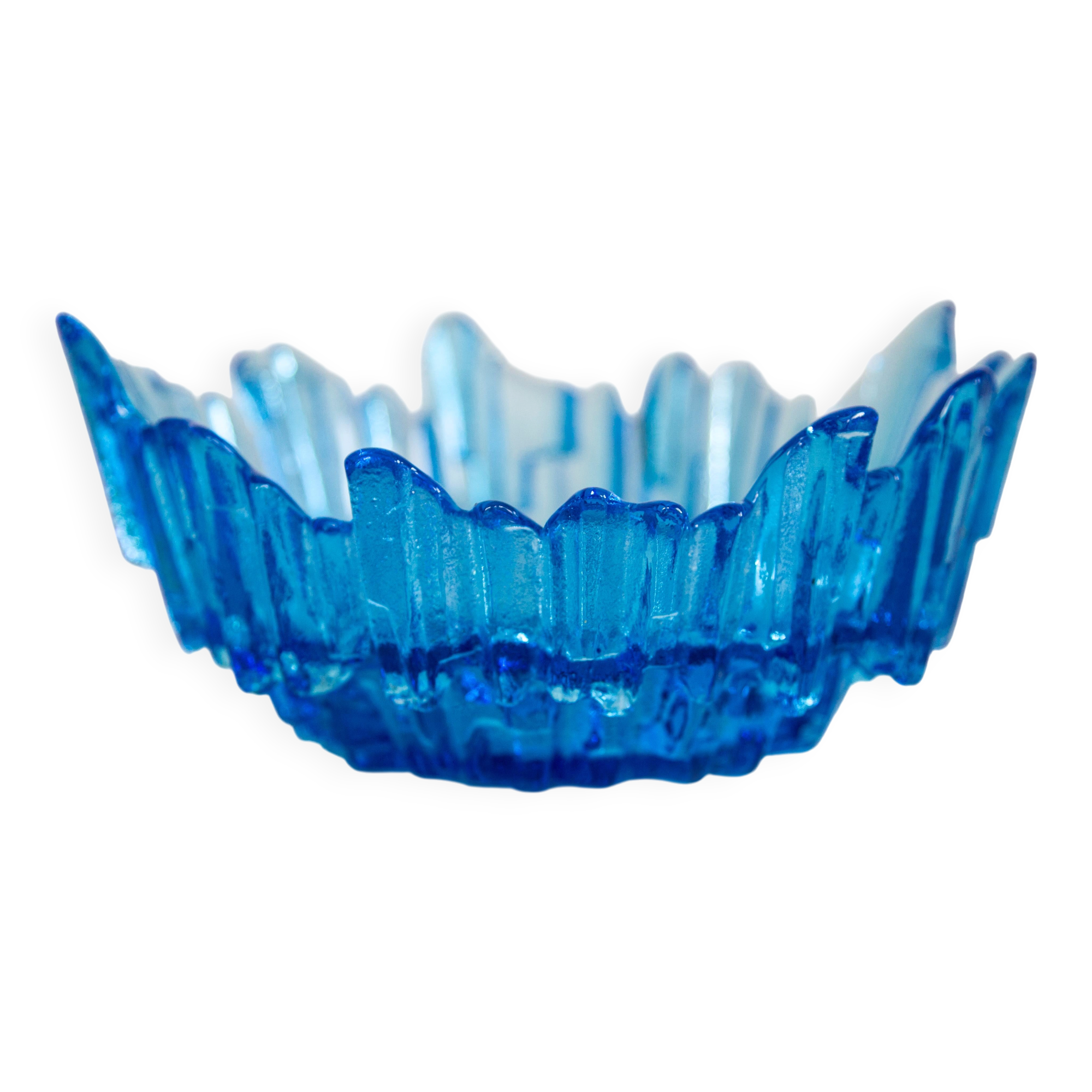Vintage decorative plate in light blue glass, Italy, 1960s